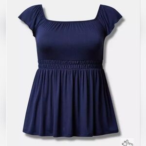 NWT Torrid Cinched Waist Navy Babydoll Tank